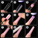 Nail Tips 120 transparent crystal nail molds, boxed with graduated crystal extension nail molds,  rapid phototherapy extension nail molds