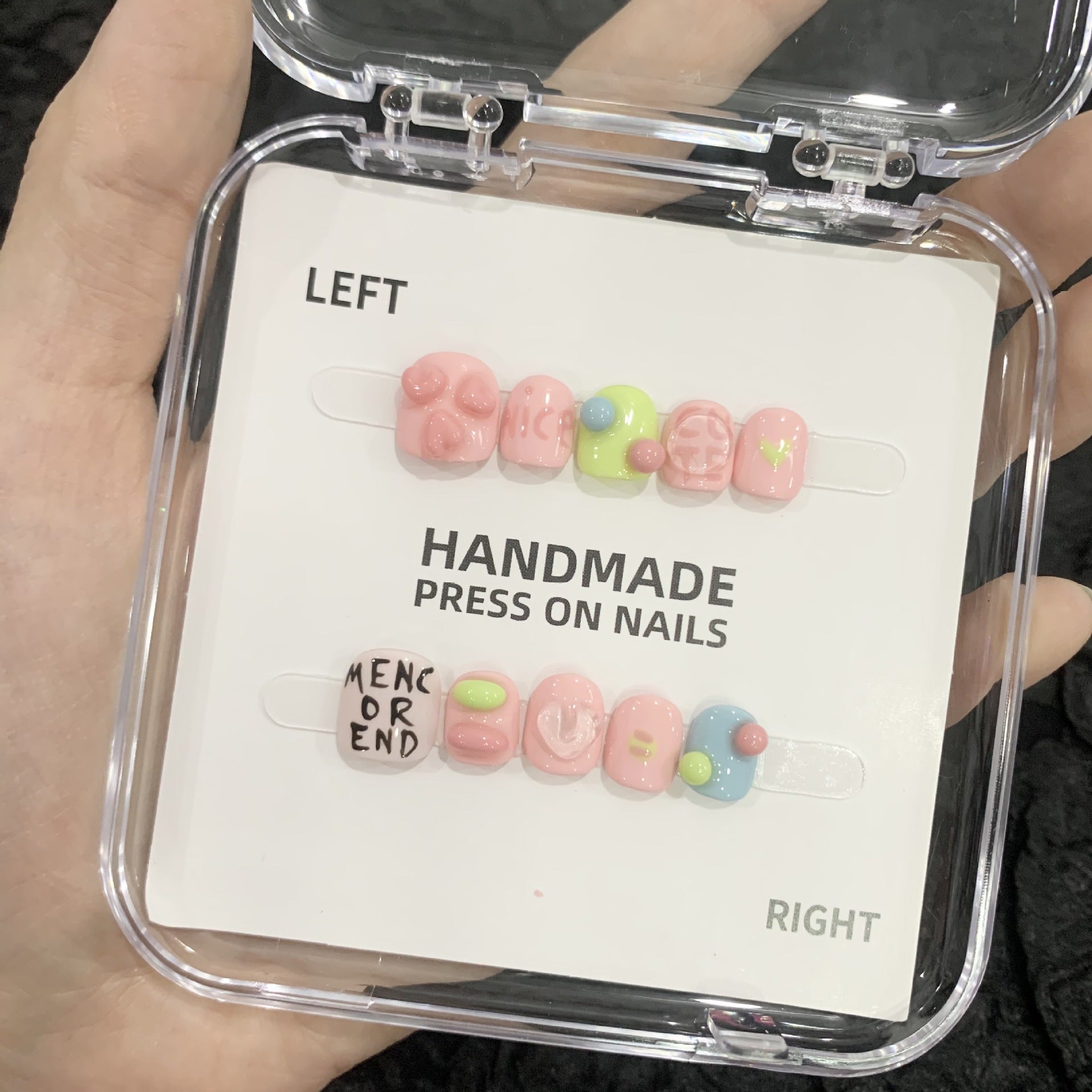 可愛迷你卡通兒童穿戴甲綜合盒