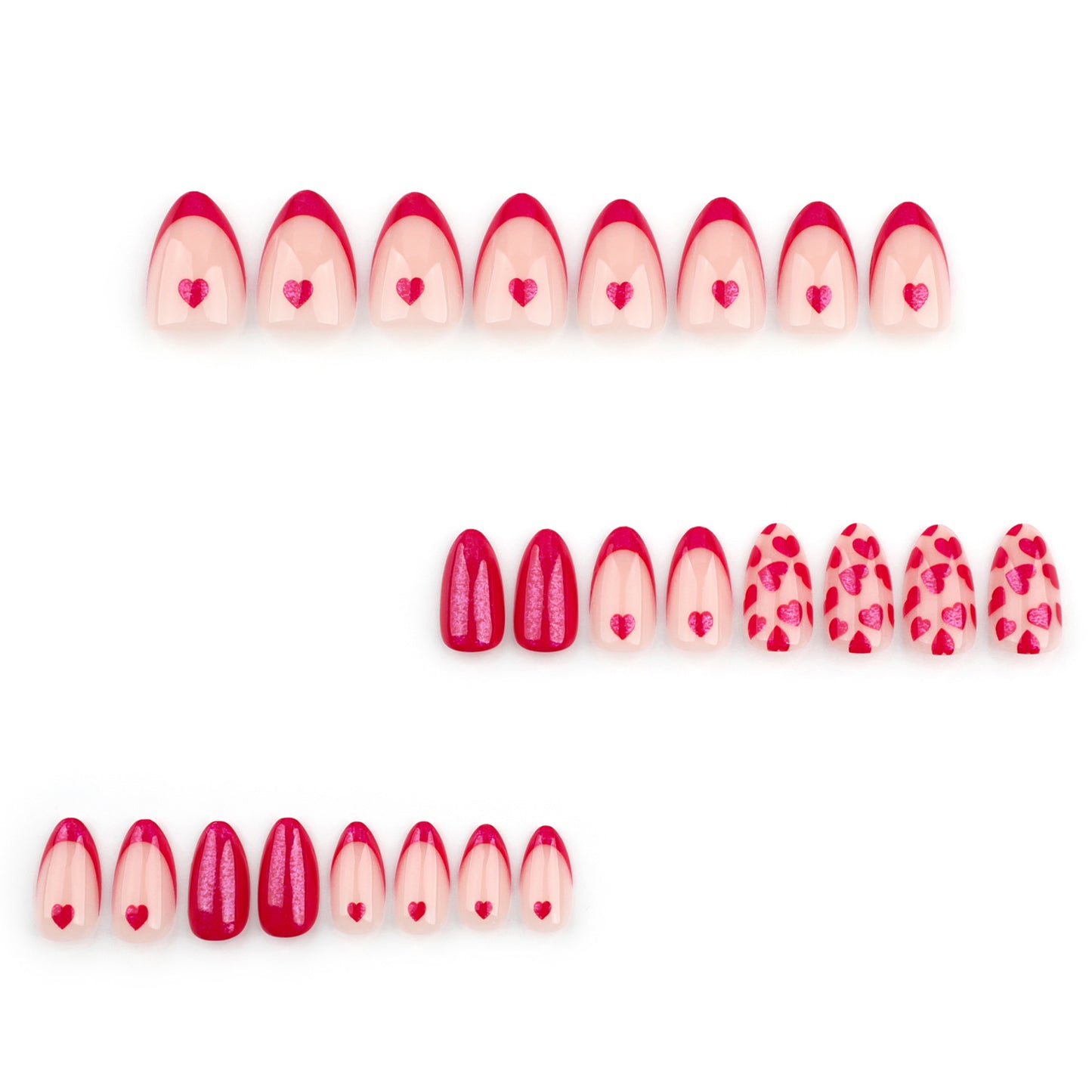 2025 Valentine's Day French red wearing nail love nail art  hot-selling fake nails nail wholesale｜365nails