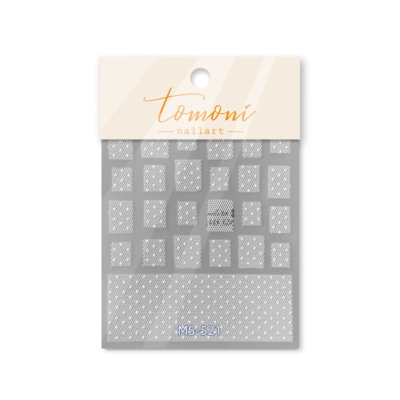 Pastel Checkered Square: "Vintage Gingham Plaid" – 5D Embossed Nail Sticker