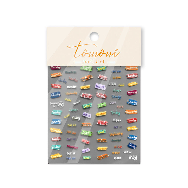 365nails: "Smile Rainbow Daisy Embossed Set" – Nail Art Stickers