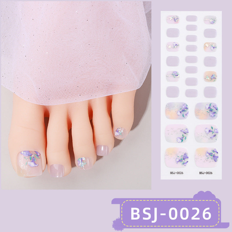 Semi-Cured Gel Nail Strips 3D Soft Glossy Toe Design (MOQ=3)
