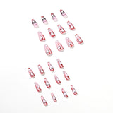 Labios rojos de Spice Girl escarlata, uñas postizas, parches, parches removibles, 365nails