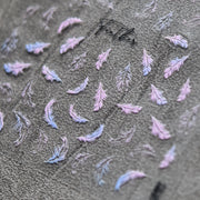 Elegant Feather: "White Feather Emboss" – 3D Embossed Nail Sticker