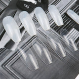 Nail Tips nail pads press on nails patches Nail art transparent patches Full stickers Long ballet nail fake nails 500 pieces in a box