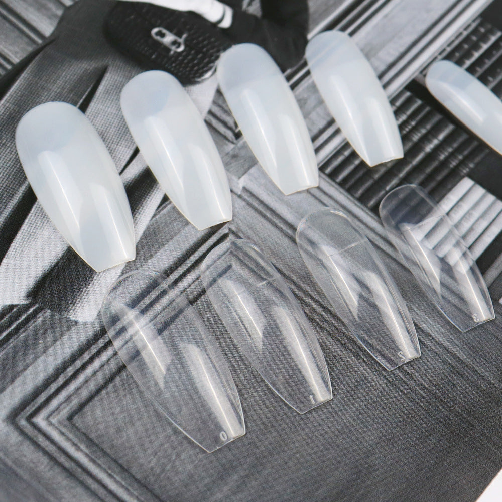 Nail Tips nail pads press on nails patches Nail art transparent patches Full stickers Long ballet nail fake nails 500 pieces in a box