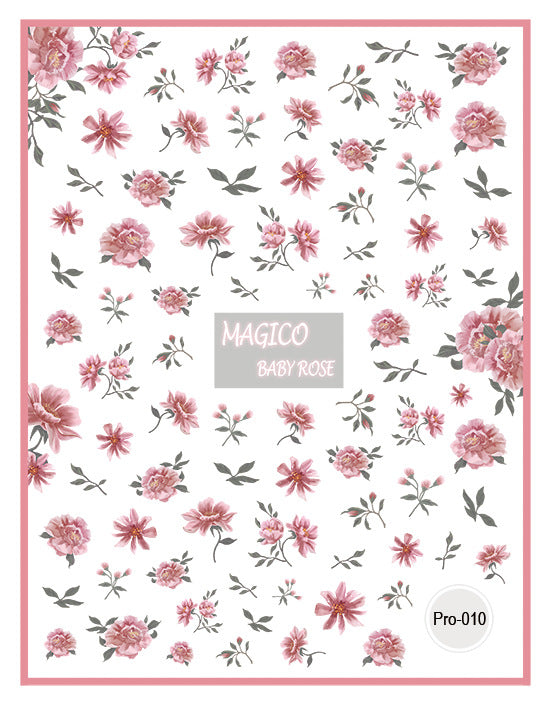 365nails: "Fleur aquarelle rose et violette" – Stickers nail art