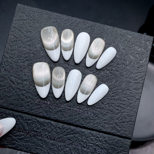 Whitening Simple Nail Art Wear Nail Removable Pure Hand Wear Nail | 365nails