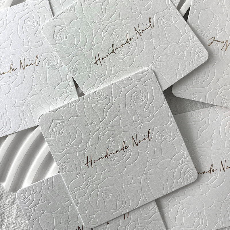 Embossed White Display Cards for Press On Nail Sets (MOQ=50)