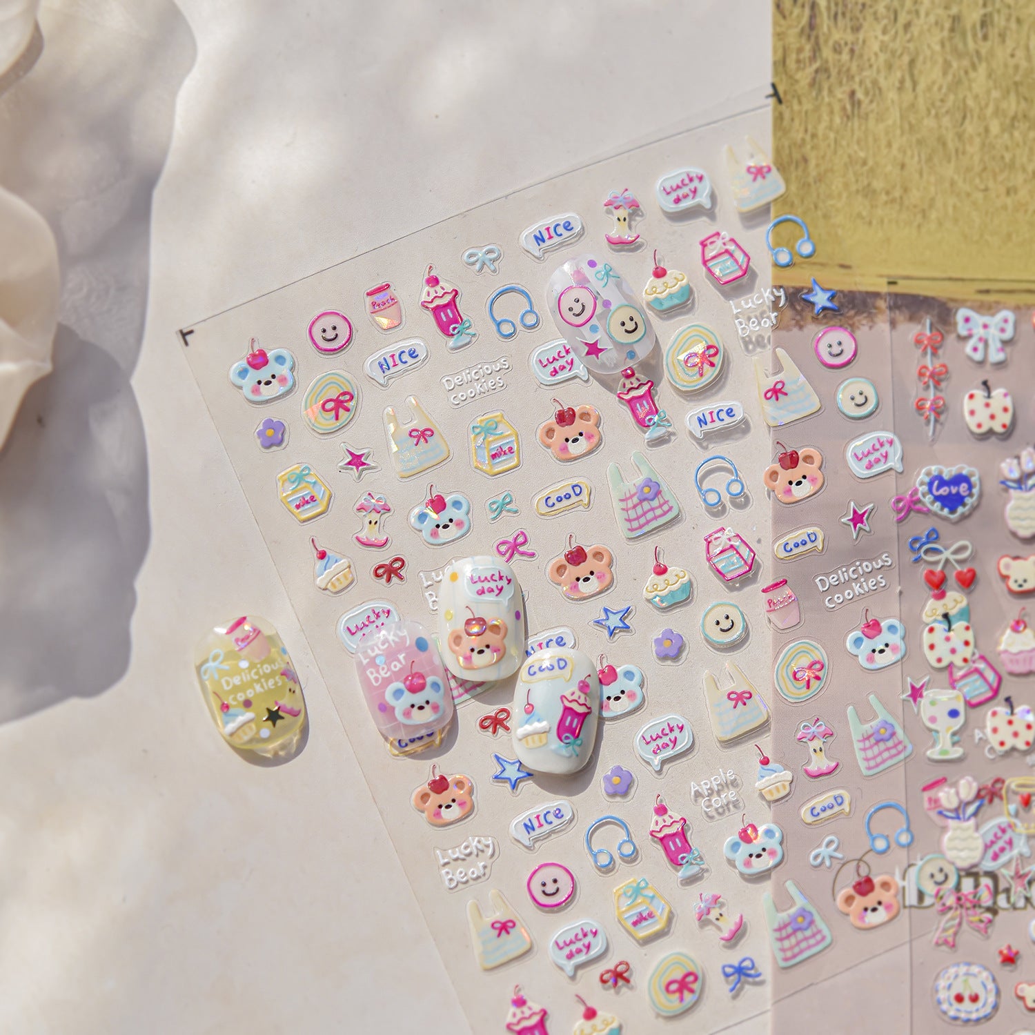 Cute Pastel Toy Collection: "Sweet Toy Box" – 3D Embossed Nail Sticker