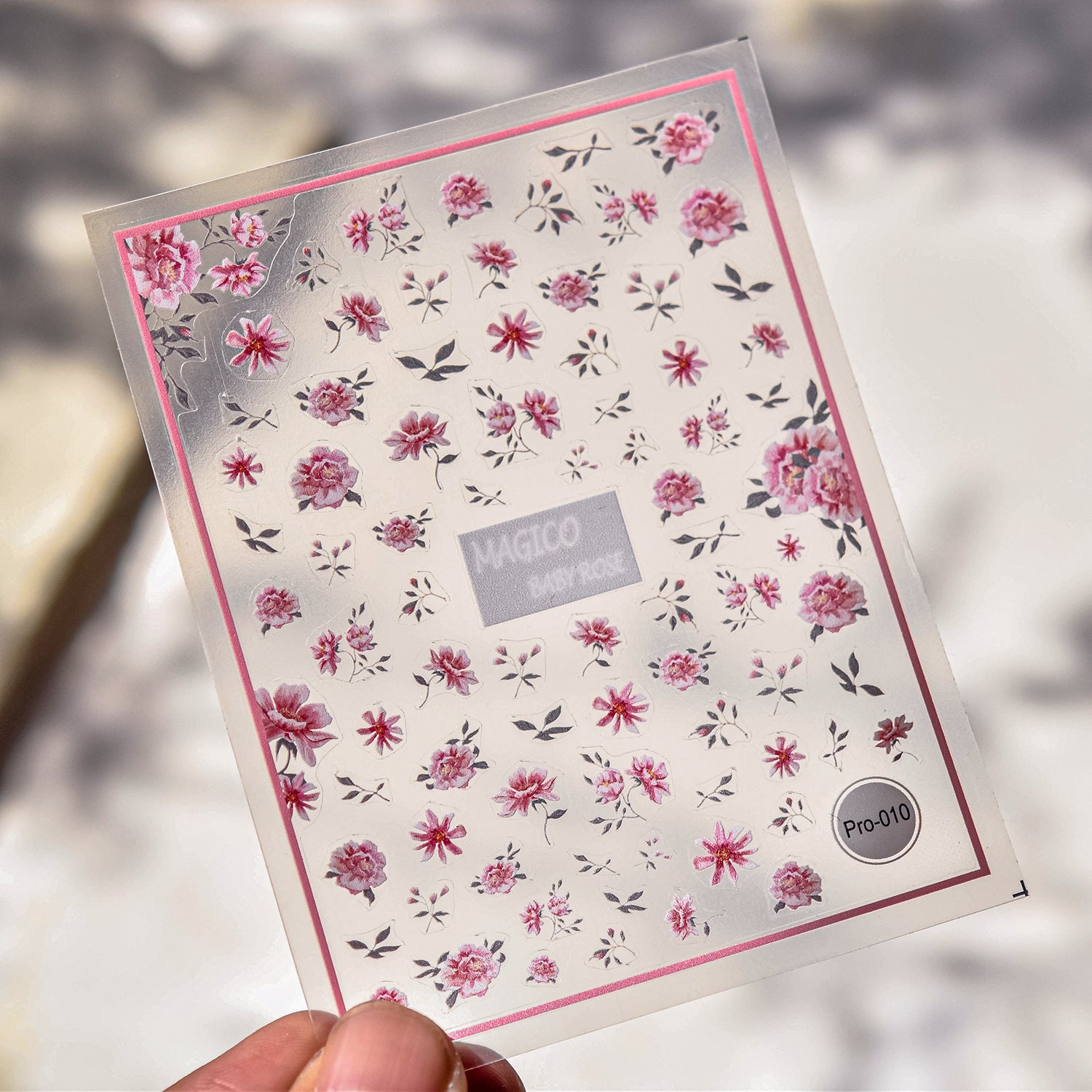 365nails: "Rose Aquarelle Rose" – Autocollants Nail Art