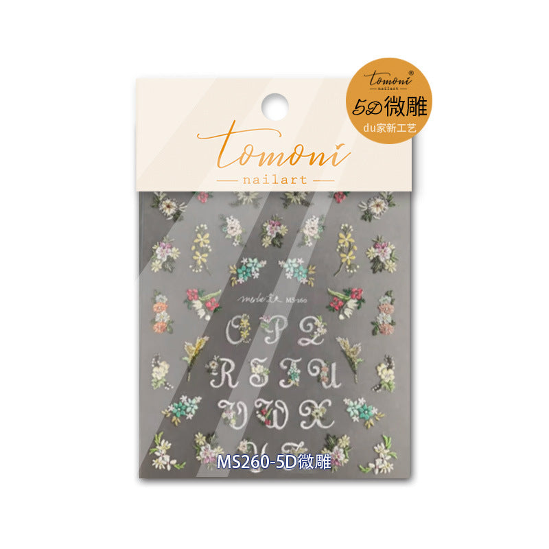 365nails: "5D Floral Alphabet" – Nail Art Stickers