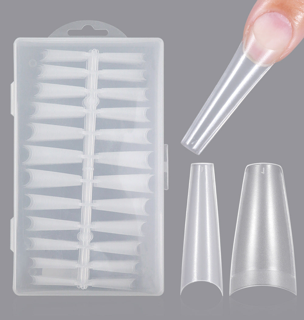 365nails: "Matte Half-cover Nail Tips" – Long Coffin Nail Extensions