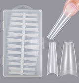 365nails: "Matte Half-cover Nail Tips" – Long Coffin Nail Extensions