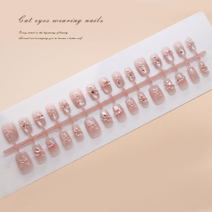 Nail Tips  prefabricated nail, press on nails butterfly removable, light-chasing cat eye nail piece, short T nail patch, drill model｜365nails