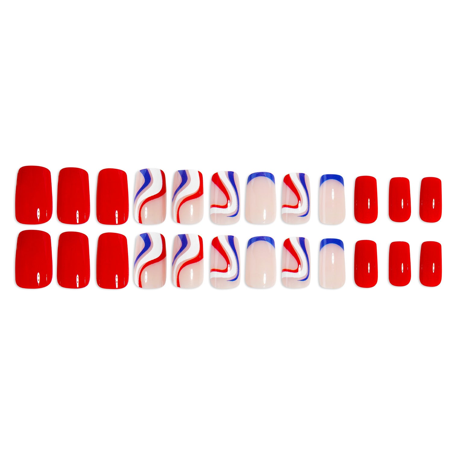 365nails: Independence Day Dynamic Swirl Press-On Nails