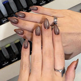 Brown Smoky Gradient Glossy Press-On Nails
