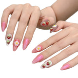 Three-dimensional pinched strawberry egg flower painted spring and summer pure handmade nails | 365nails
