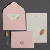 Romantic Blush Pink Envelope With Floral Wax Seal (MOQ=7)
