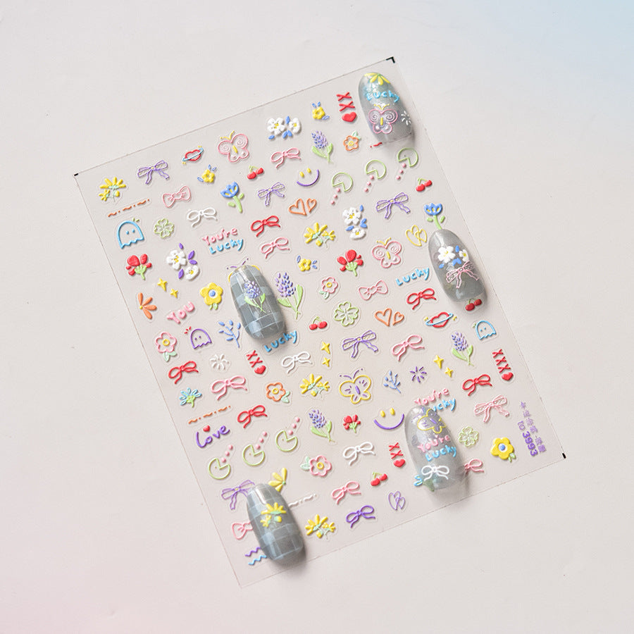 365nails: "Porte-bonheur mignon au trait pastel" – Stickers pour ongles