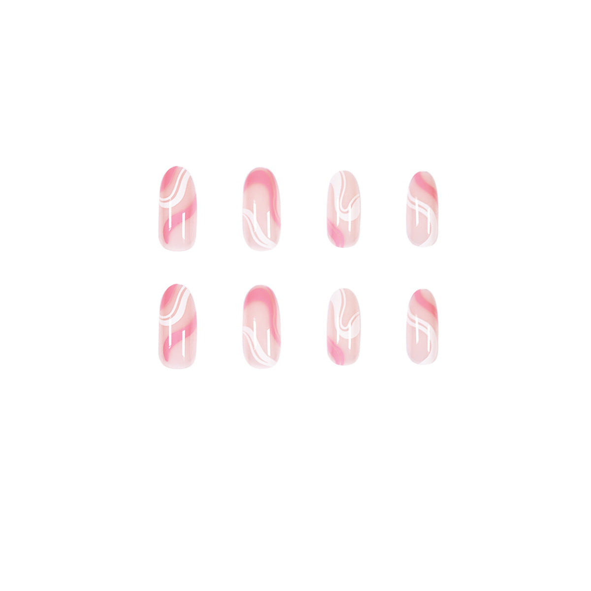 Pop 系列簡約粉白可拆卸成品穿戴甲｜365nails