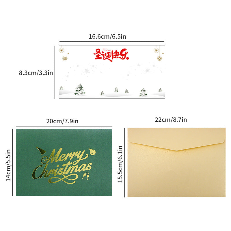 3D three-dimensional Christmas card creative Christmas Eve gift blessing Christmas envelope custom bronzing