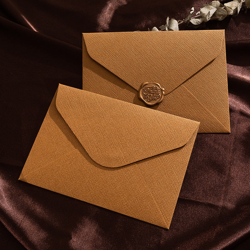 Vintage Textured Thank You Envelope With Wax Seal Style (MOQ=2)