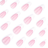 Uñas francesas cortas almendradas clásicas blancas para usar, uñas postizas de gran venta, uñas postizas extraíbles y usables | 365nails