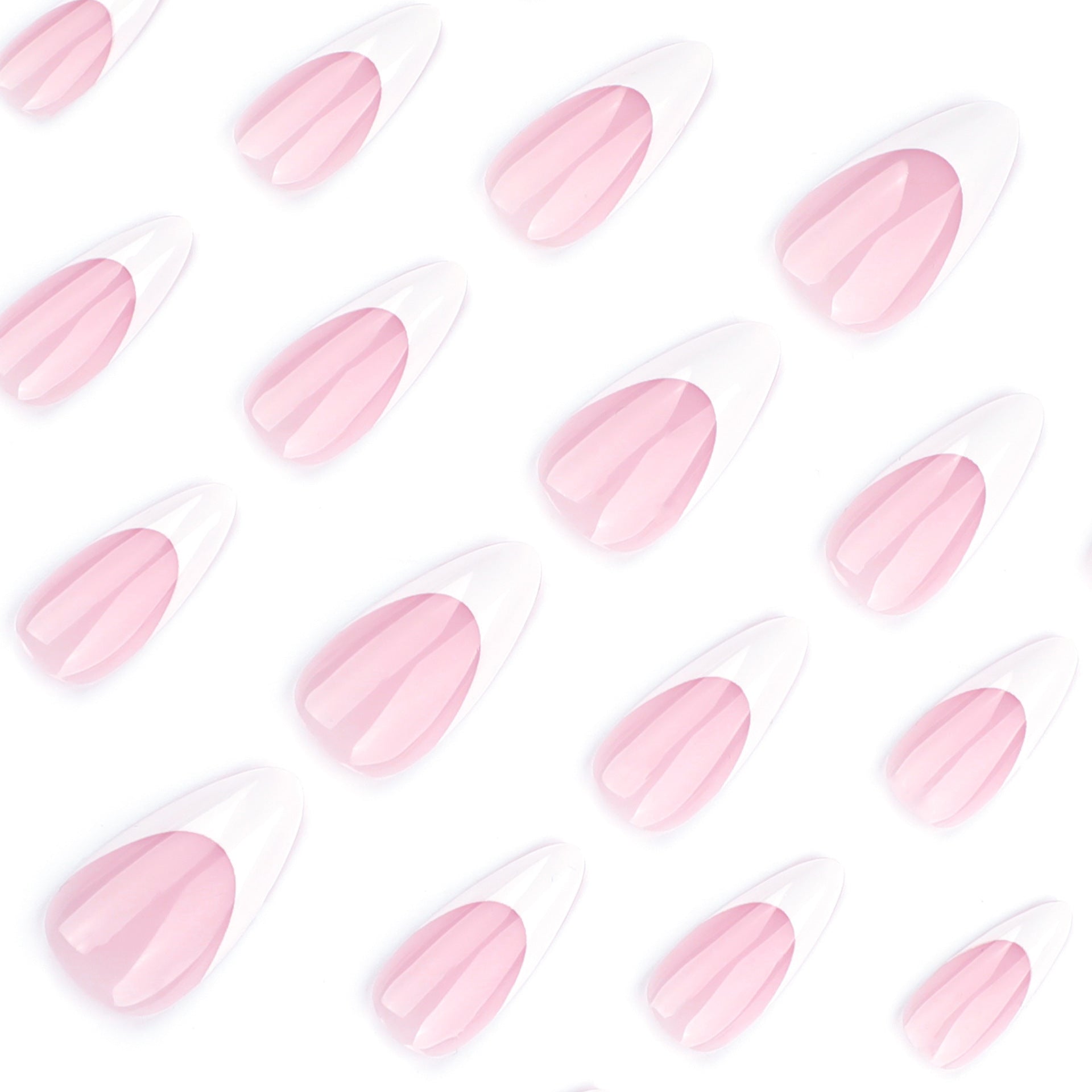 Uñas francesas cortas almendradas clásicas blancas para usar, uñas postizas de gran venta, uñas postizas extraíbles y usables | 365nails