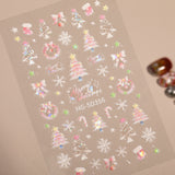 Christmas atmosphere nail art sticker 5D relief three-dimensional Santa Claus Elk nail sticker jewelry HG model