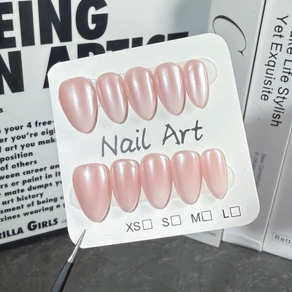 Simple small fresh short nail art solid color gradual change press-on nails pure handmade factory wholesale｜365nails