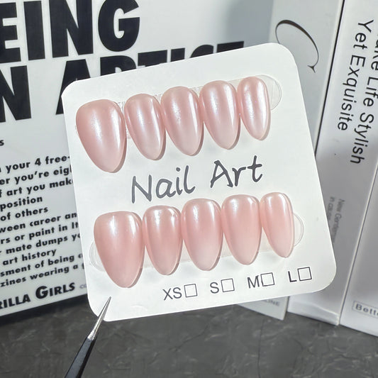 Simple small fresh short nail art solid color gradual change press-on nails pure handmade factory wholesale｜365nails