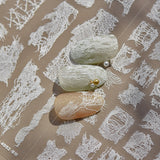 3D Embossed Spider Web Lace Nail Stickers – White Sheer Mesh Texture Set