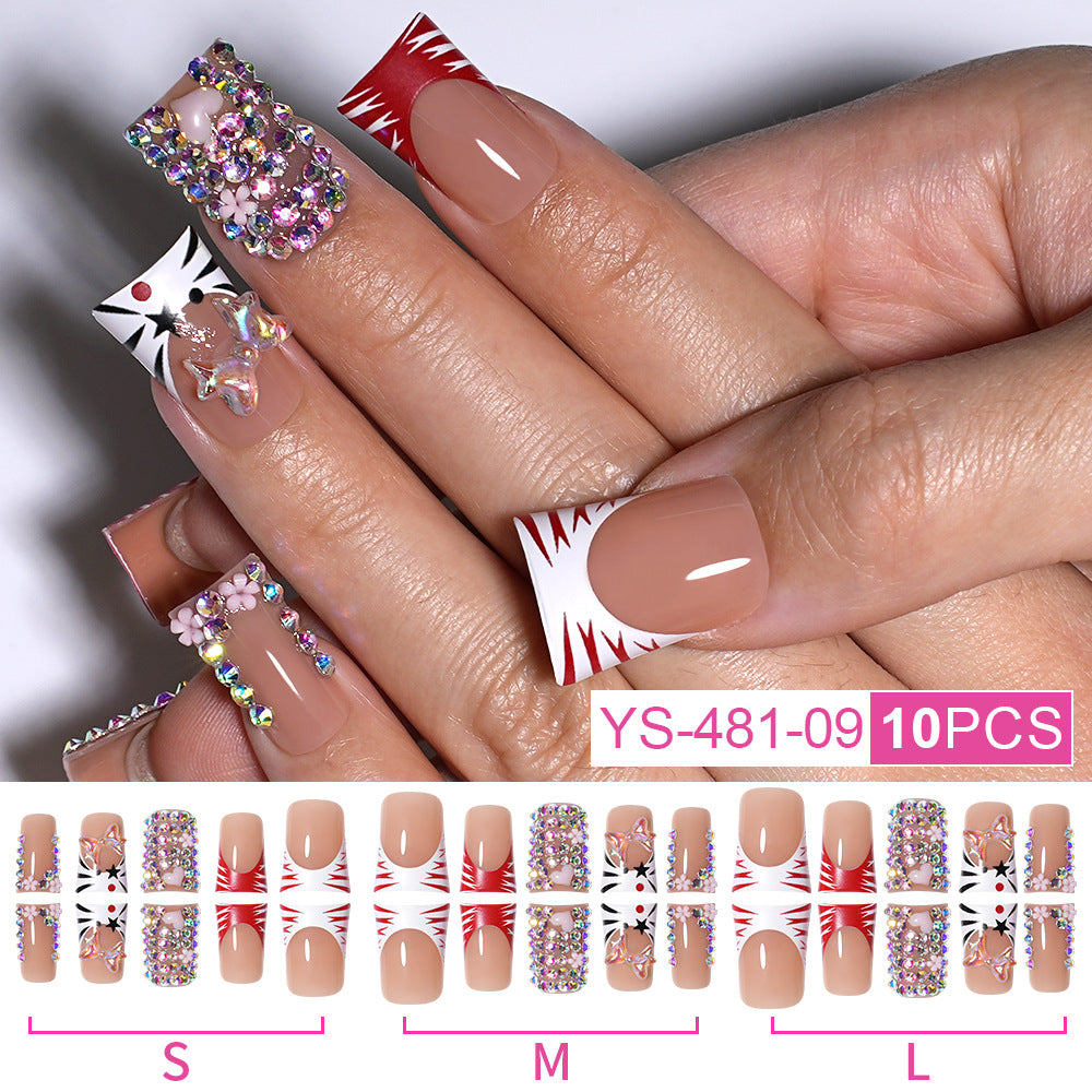 New duck bill nail wearing candy color lollipop duck bill shape  foreign trade hot nail press on nails (MOQ=3)