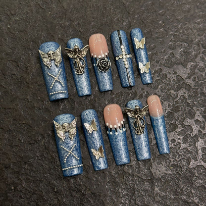 Pure handmade press on nails   nail art fake nails beauty | 365nails