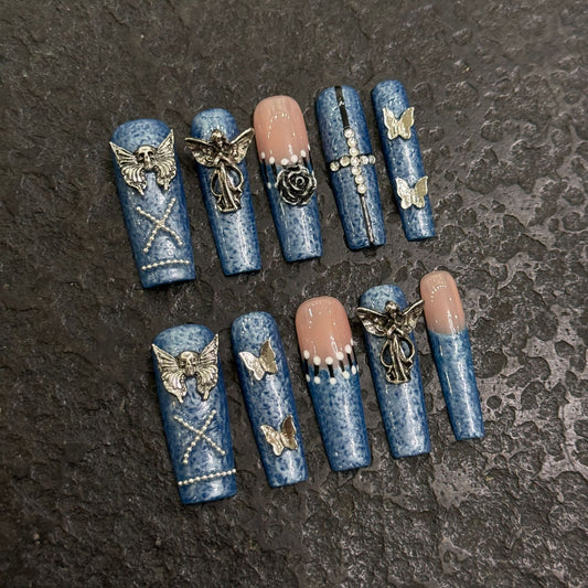 Pure handmade press on nails   nail art fake nails beauty | 365nails