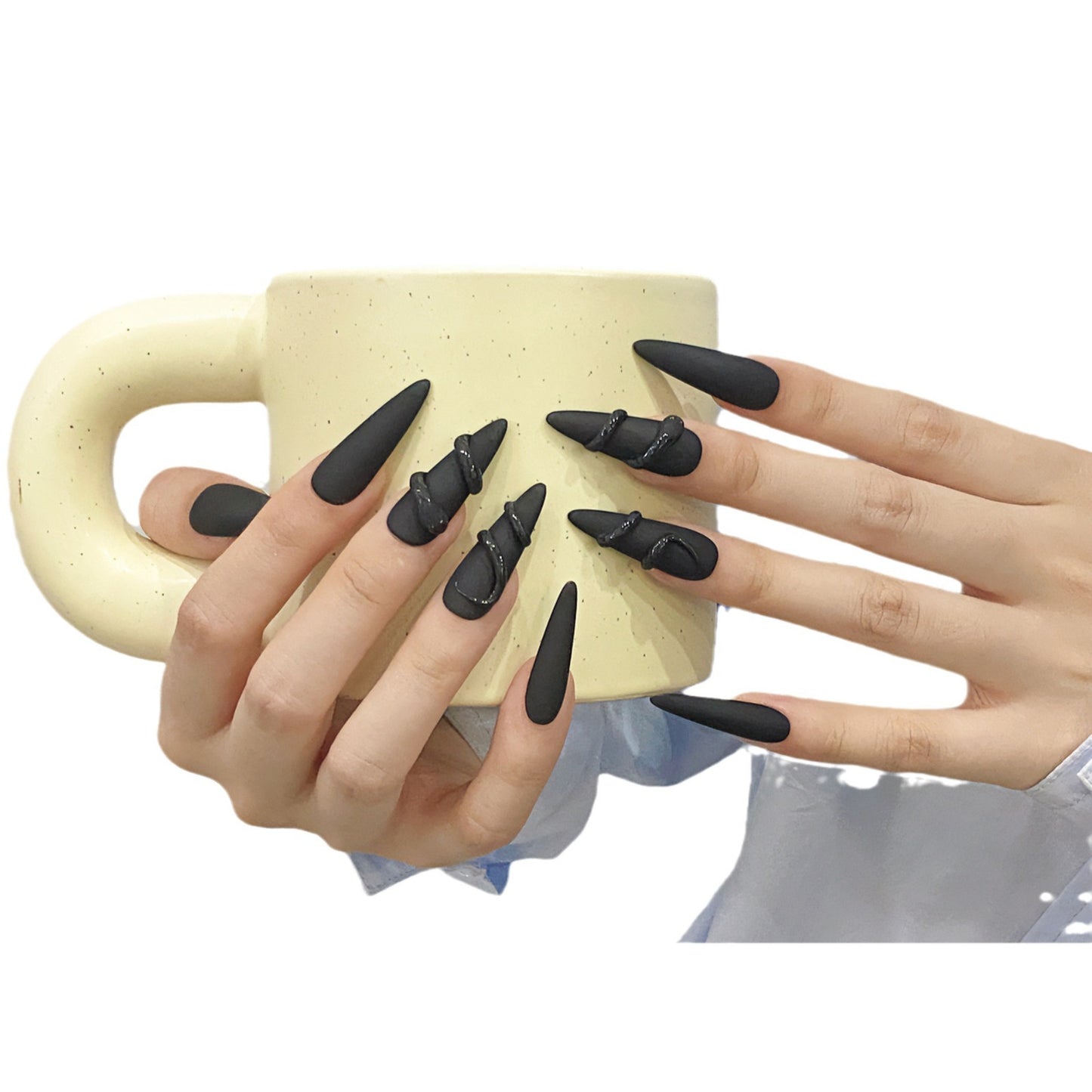 Nail art is purely handmade design, press-on nails temperament matte glossy national style simple three-dimensional model | 365nails