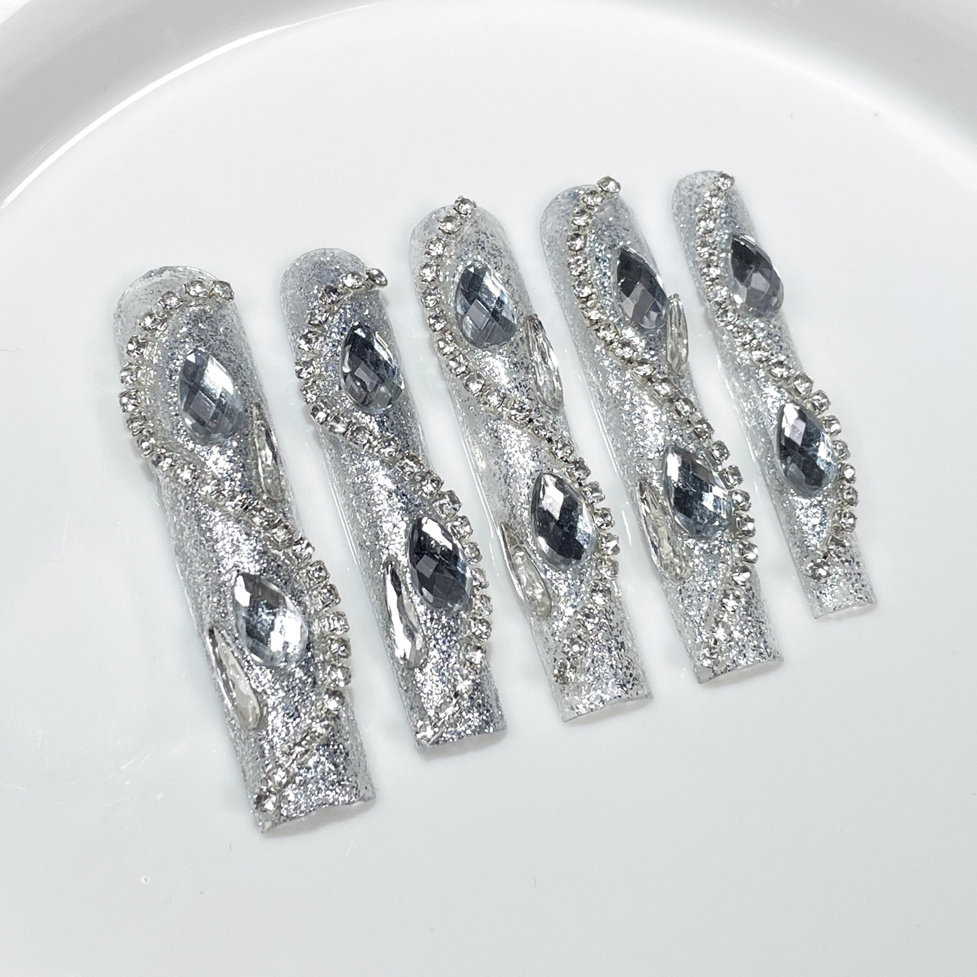 Unhas postiças artesanais xplosivas, super longas, feitas à mão, atacado 365nails