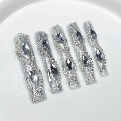 Unhas postiças artesanais xplosivas, super longas, feitas à mão, atacado 365nails