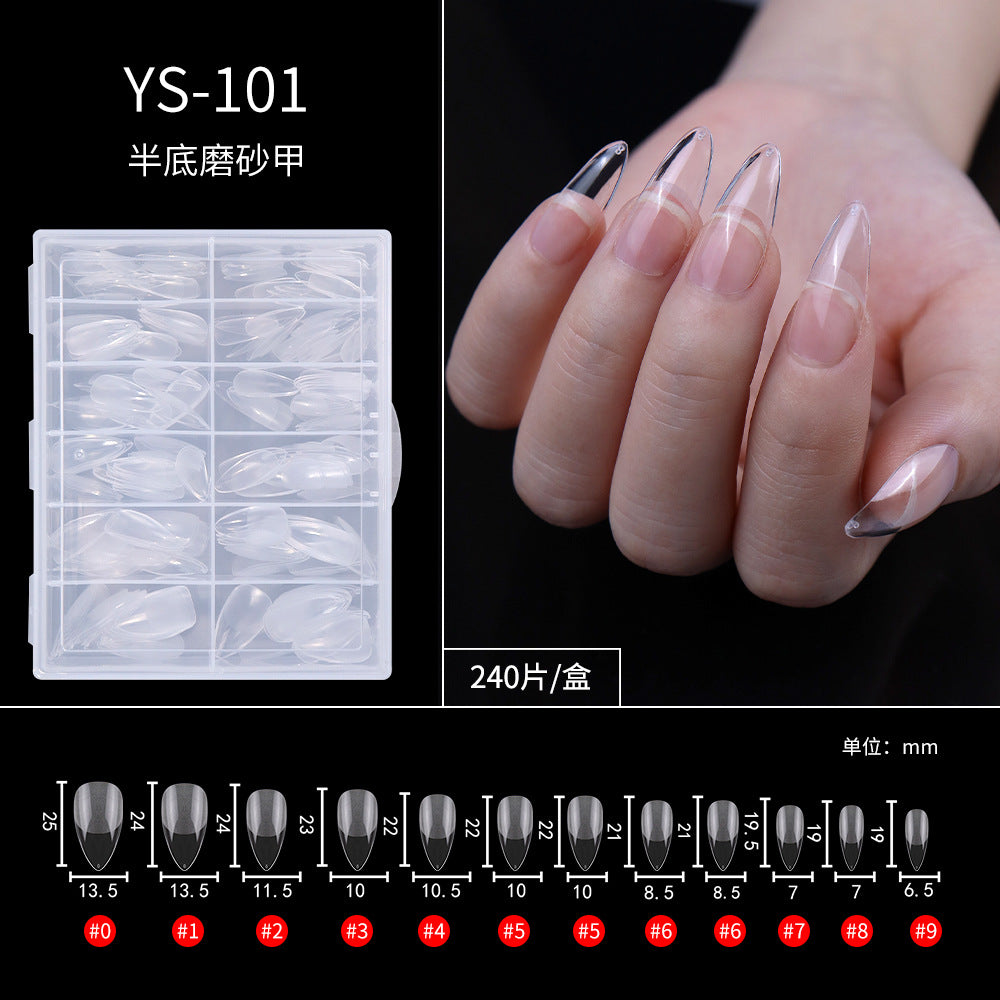 365nails Half-Matte Seamless Nail Tips | Multi-Shape Nail Extension Set (YS-101 to YS-402)