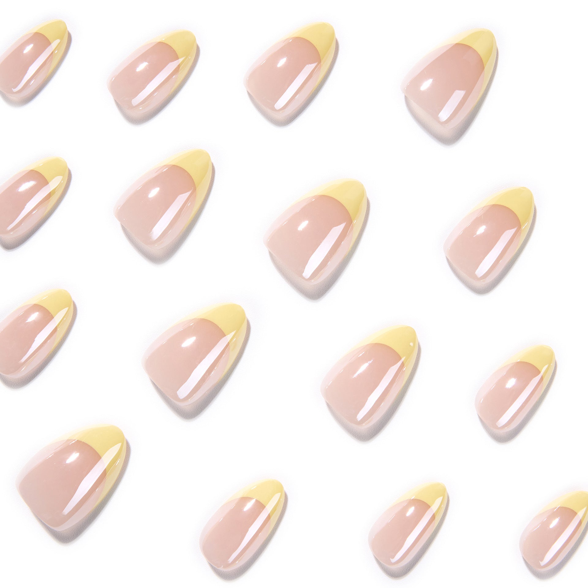 365nails: "Pale Yellow French Almond" – Classic Press-on Nails