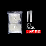 Nail Tips Nail piece Transparent  360 pieces Boxed seamless lengthened fake nail piece C arc full sticker Ballet nail patch manicure