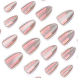 Película para uñas corta con forma de almendra, para usar, producto terminado, venta al por mayor, Aurora, ojo de gato, manicura sencilla, uñas postizas | 365nails