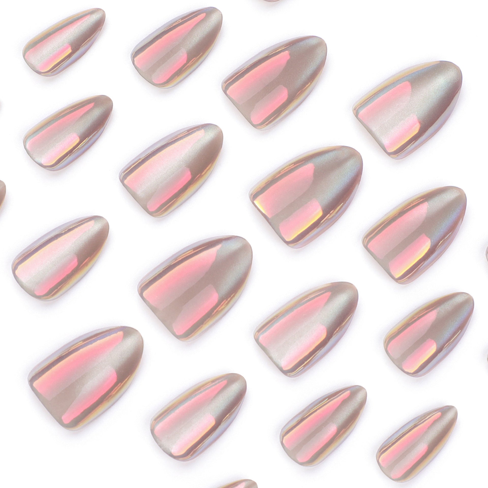 短款杏仁形穿戴甲膜 成品批發 極光貓眼 簡約美甲 假指甲｜365nails