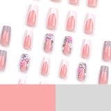 Spice Girls usam unhas médias e longas com bordas brancas e flores, adesivos para unhas｜365nails