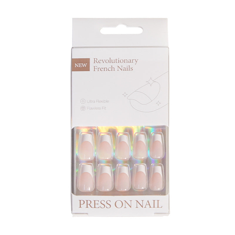 Factory Direct Sales Black White French Wear Nail 2023 Premium Flat Nail Shop Nail Pad Box