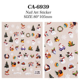 Christmas Themed Nail Art Sticker 5D Embossed Three-dimensional Santa Elk Nail Sticker Ornament CA