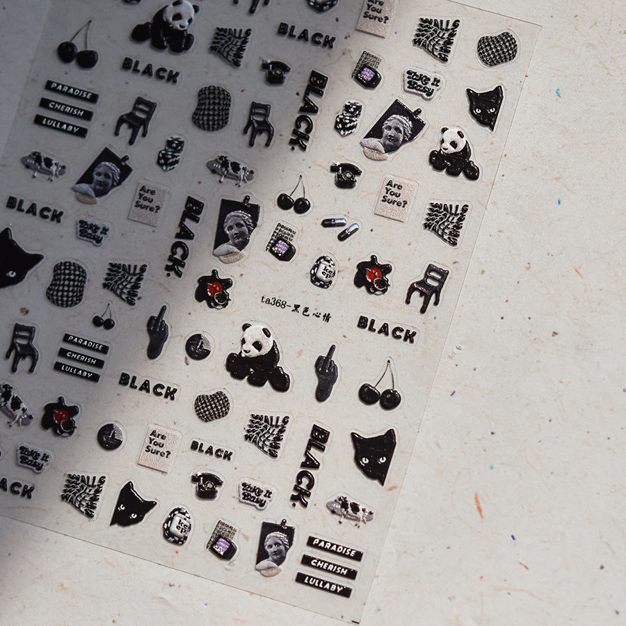 365nails: "Monochrome Street" – Nail Art Stickers