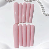 Soft Pink Minimal Glossy Extra Long Press On Nails