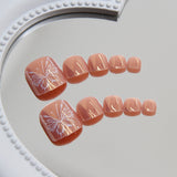 Uñas postizas para pies Aurora Butterfly extraíbles, 24 piezas ｜365nails